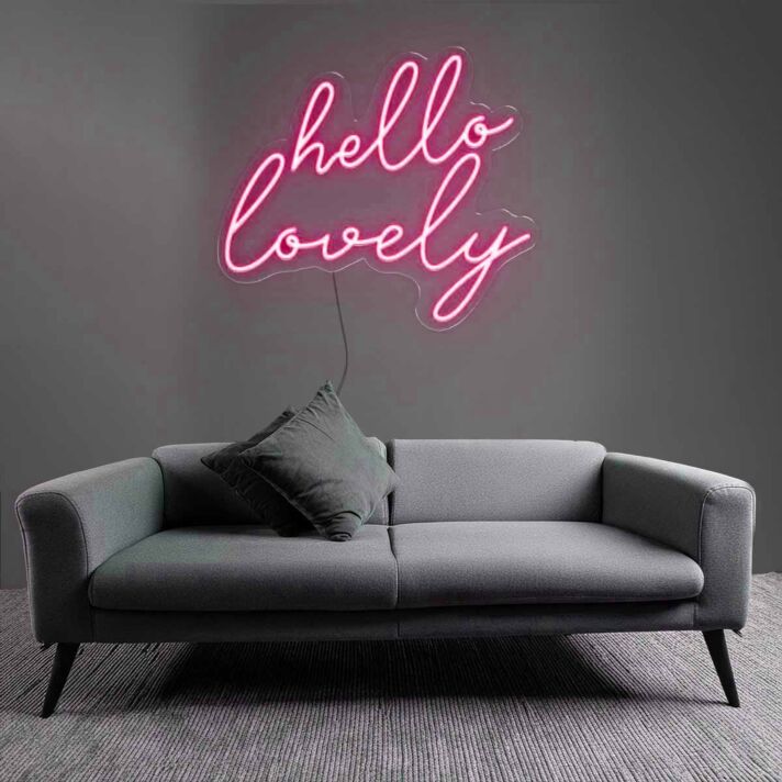 Charming Hello Lovely LED Neon Sign