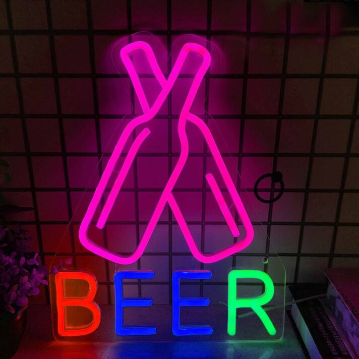 Customize Joyful Drinking with Bottle Neon Sign