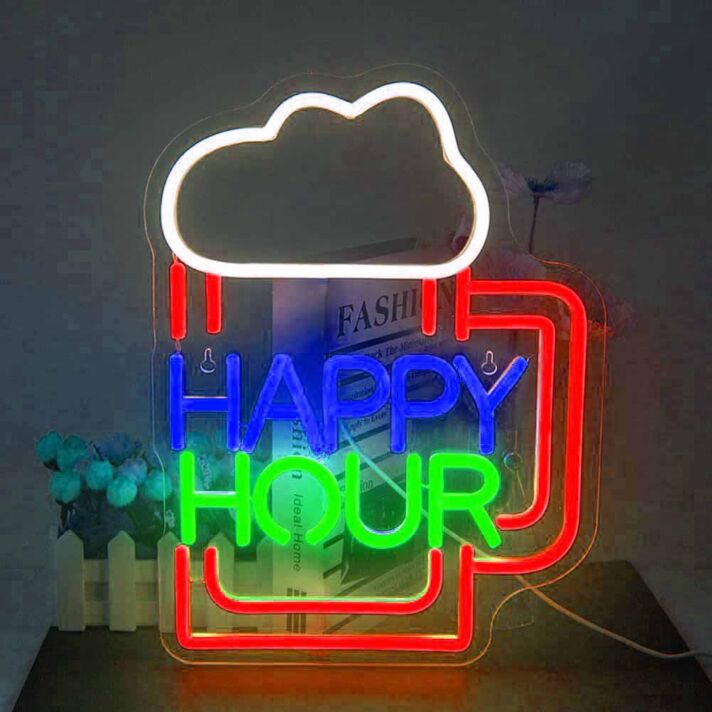 Customize Happy Hour Beer Celebration Time Neon Sign