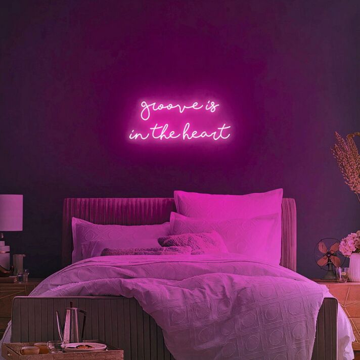 Groove Is In The Heart Neon Sign for Music Lovers and Dance Spaces