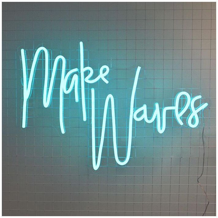 Make Waves Neon Sign for Motivational and Positive Spaces