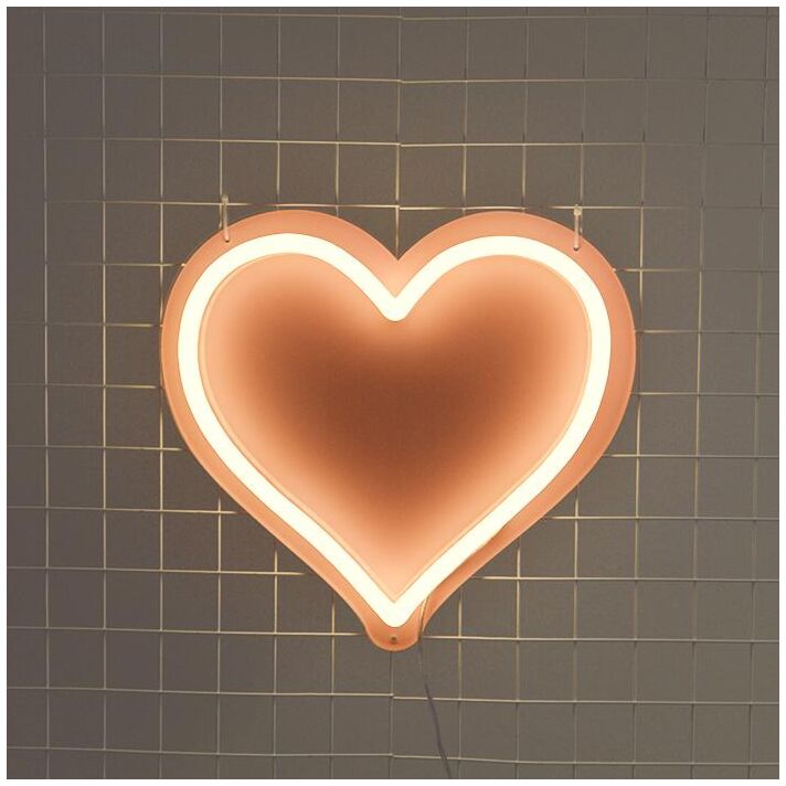 Ombre Blush Heart Neon Sign for Romantic and Loving Spaces
