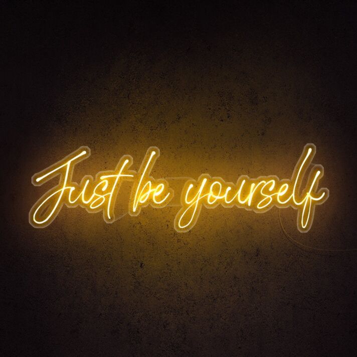 Just Be Yourself Neon Sign for Inspirational and Motivational Spaces
