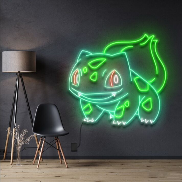 Bulbasaur Neon Sign for Anime Fans and Fun Spaces