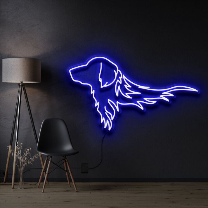 Golden Retriever Neon Sign for Dog Lovers and Pet Spaces