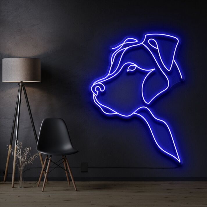 Long Eared Pitbull Neon Sign for Dog Lovers and Pet Spaces