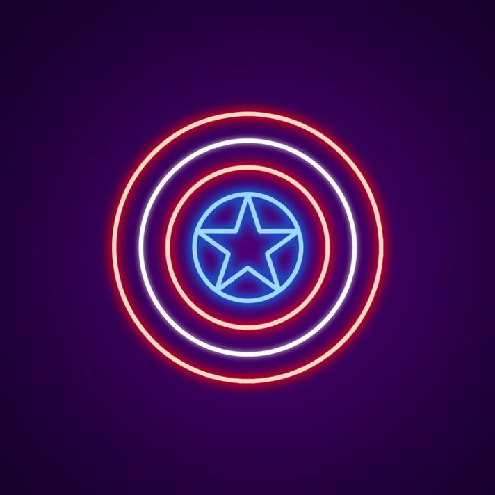 Captain America Neon Sign for Superhero Fans