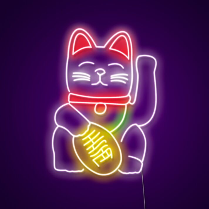 Chinese Cat Neon Sign for Lucky and Whimsical Decor