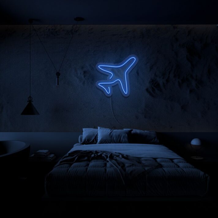 Minimal Plane Neon Sign for Modern and Stylish Decor