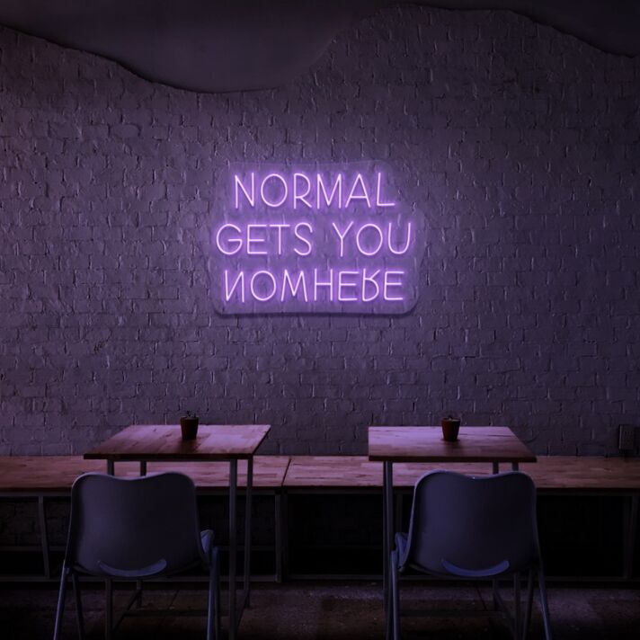 Normal Gets You Nowhere Neon Sign for Motivational and Bold Spaces