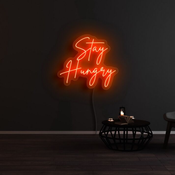 Stay Hungry Neon Sign for Motivational and Productive Spaces