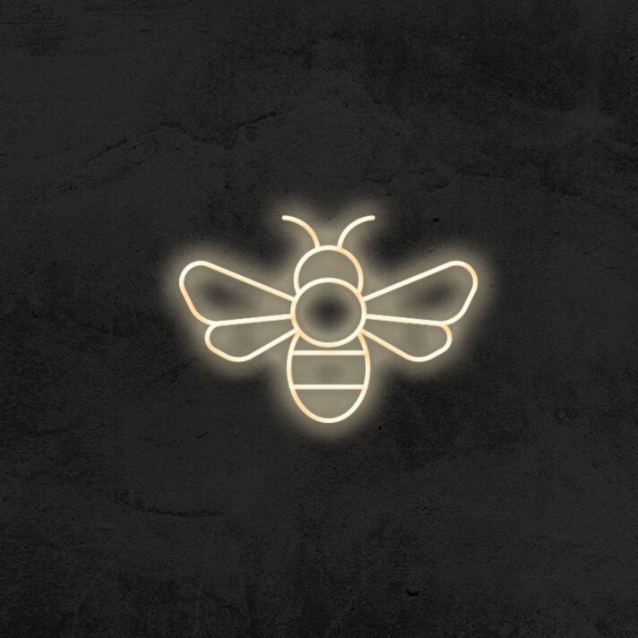 Bee Neon Sign for Nature and Whimsical Decor