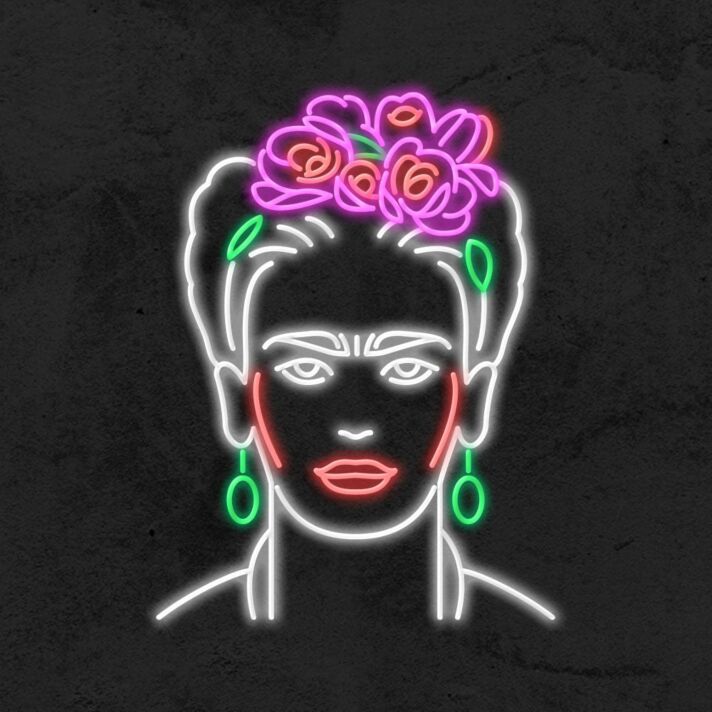 Frida Kahlo Neon Sign for Art Lovers and Bold Spaces