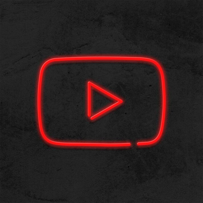 Logo Youtube Neon Sign for Content Creators and Fans
