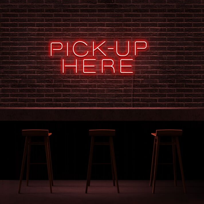 Pick up Here Neon Sign for Cafes and Restaurants