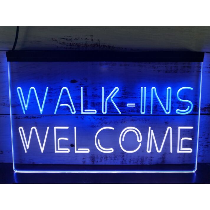 Walk Ins Welcome Open Beauty Massage Dual LED Neon Sign for Beauty and Massage Parlors