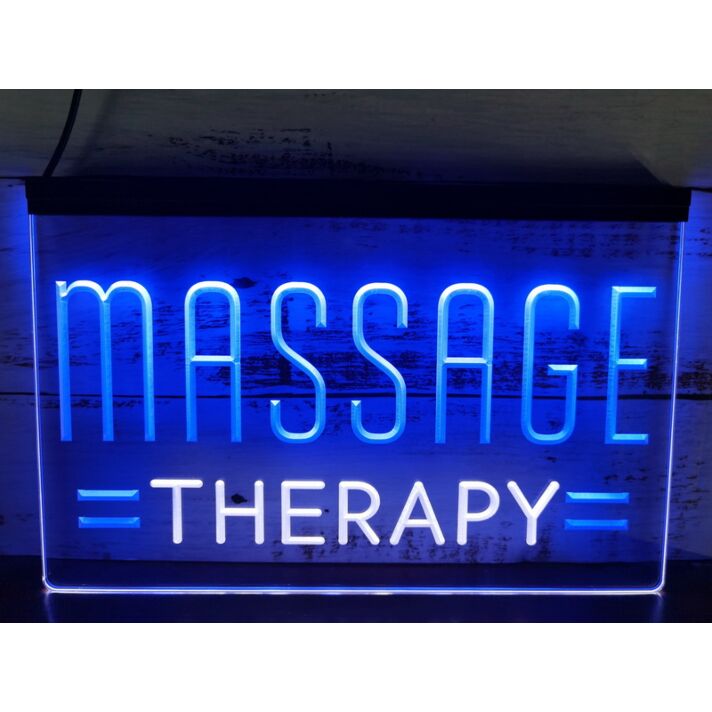Massage Therapy Dual LED Neon Sign for Relaxation and Wellness Spaces