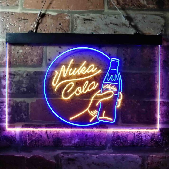 Nuka Cola Dual LED Neon Sign for Gaming and Retro Spaces