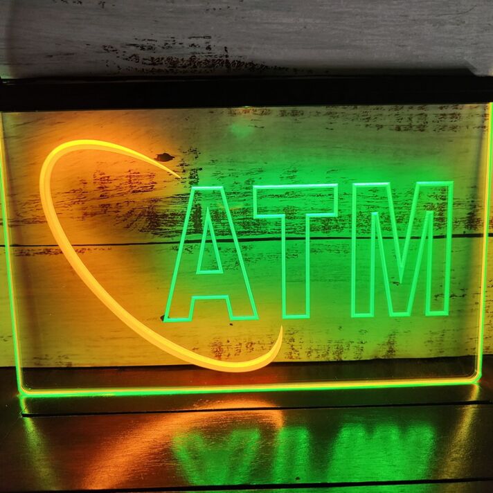 OPEN ATM Dual LED Neon Sign for Businesses and Convenience Spaces