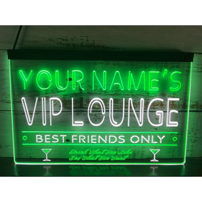 Name Personalized Custom VIP Lounge Best Friends Only Bar Beer Dual LED Neon Sign for Personalized Decor