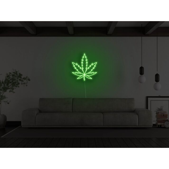 Pot Leaf Neon Sign for Cannabis Enthusiasts and Relaxing Spaces
