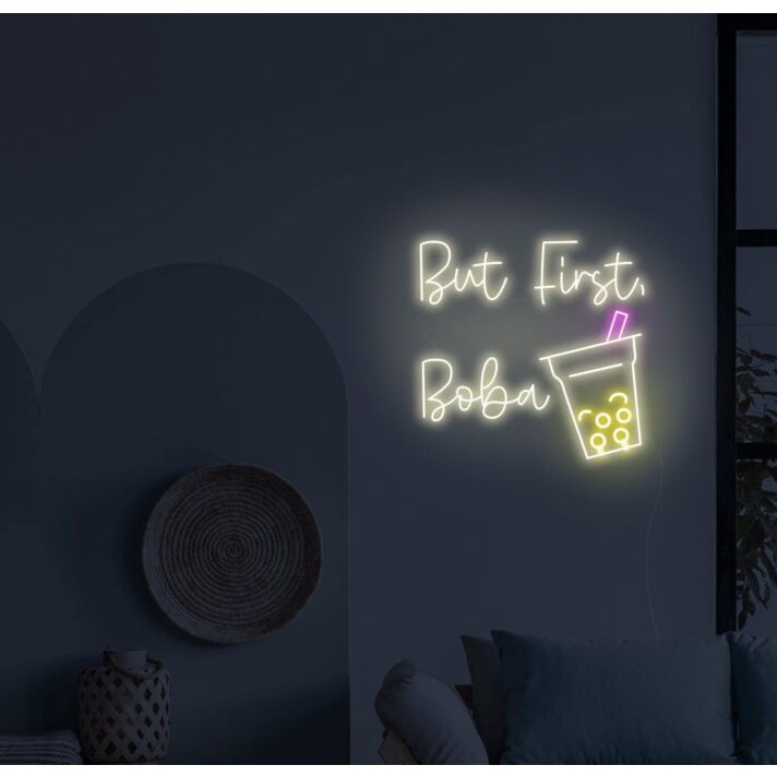 But First Boba Neon Sign for Tea Lovers