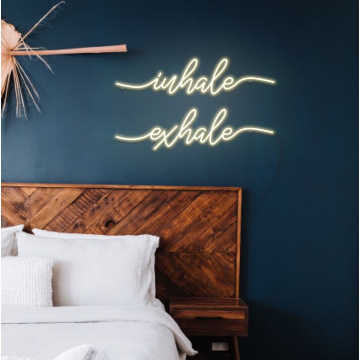 Inhale Exhale Neon Sign for Relaxation and Wellness Spaces