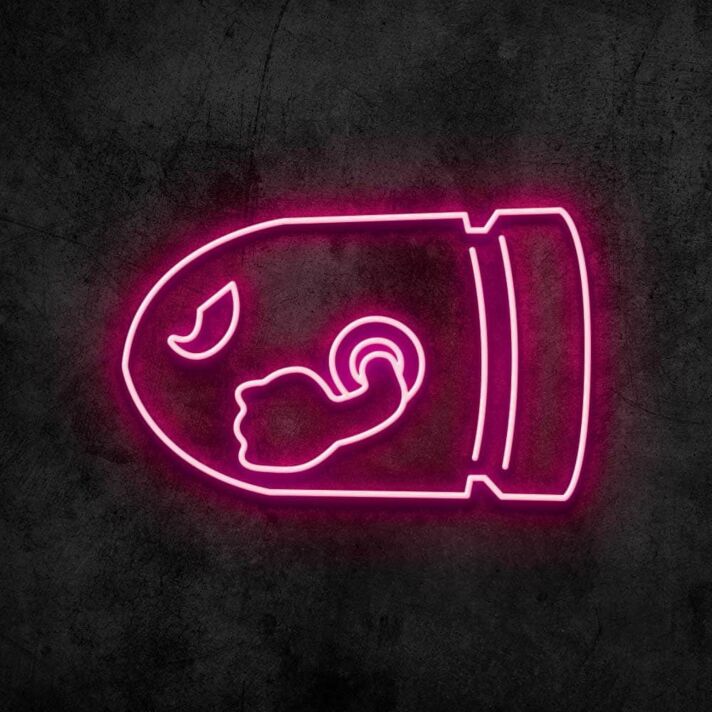 Bullet Bill Neon Sign for Video Game Fans