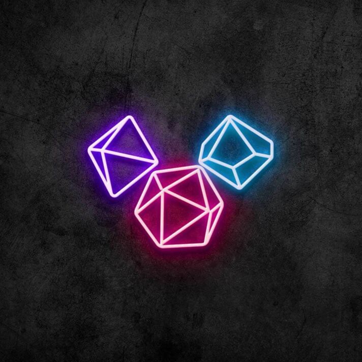 Gaming Dice Neon Sign for Gaming and Fun Spaces