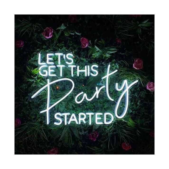 Let's Get This Party Started Neon Sign for Party and Social Spaces