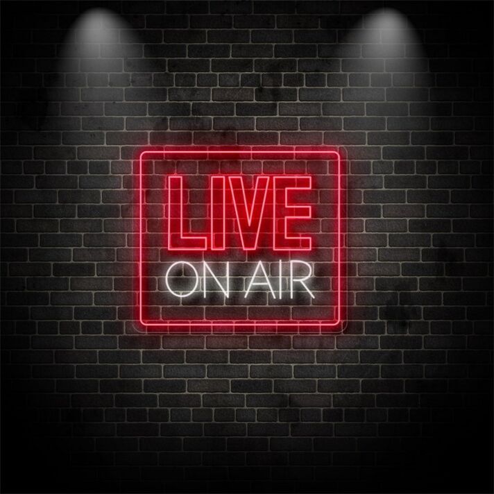 Live On Air Neon Sign for Studios and Broadcasting Spaces