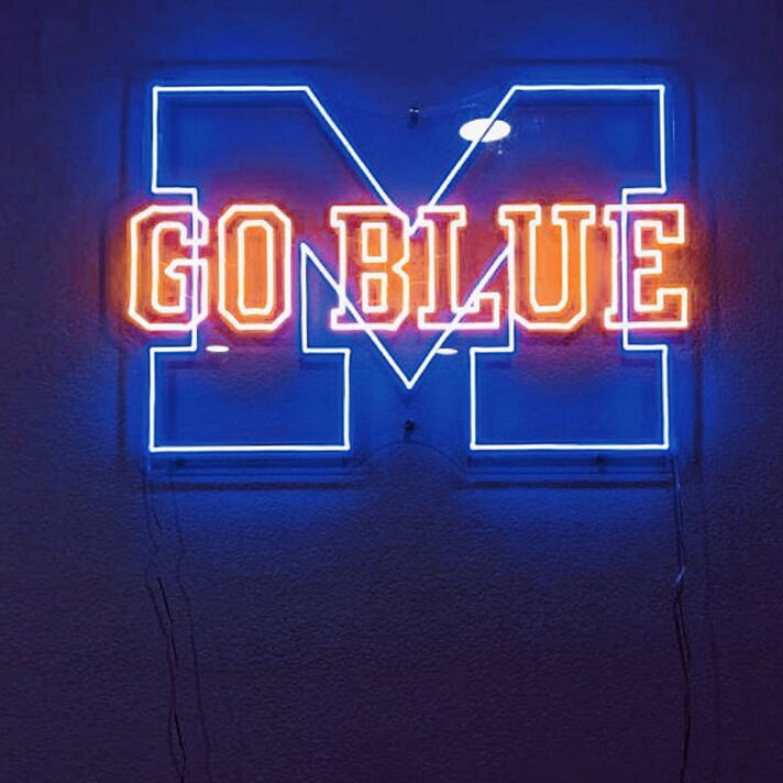 Michigan M Go Blue Neon Sign for Sports Fans