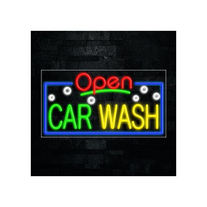 Neon Car Signs Car Wash Open LED Neon Sign for Car Washes