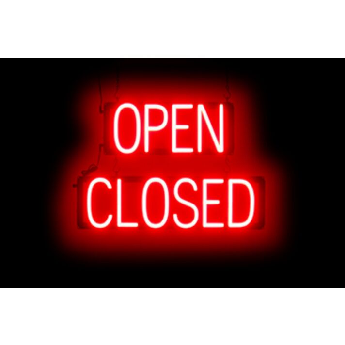 Open Closed LED Sign In Red Neon Light for Businesses