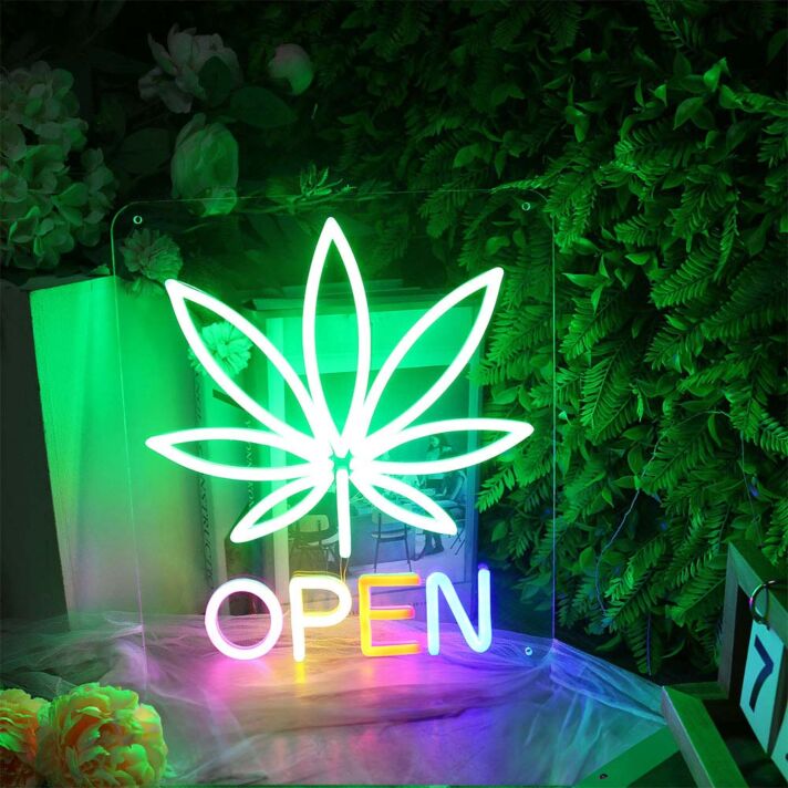 Marijuana Open Neon Sign for Cannabis Enthusiasts