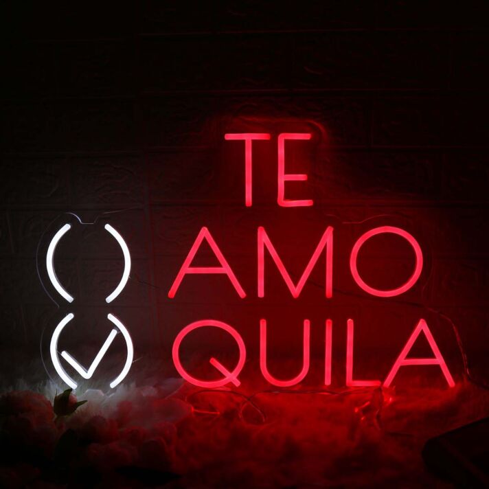 TE AMO TEQUILA Red Neon Sign for Fun and Social Spaces