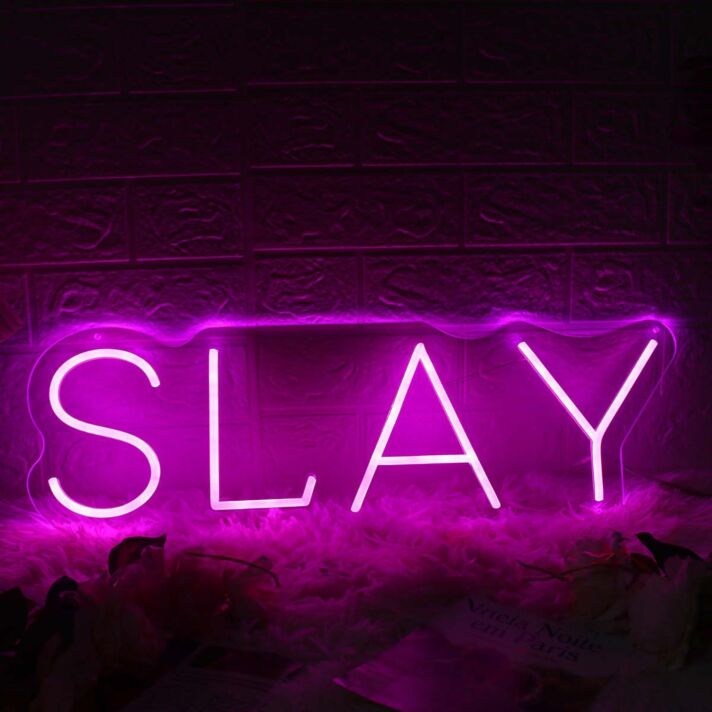 Slay Pink Neon Sign for Empowering and Bold Spaces