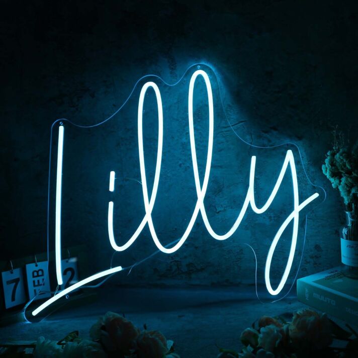 Lilly Blue Neon Sign for Personalized Decor