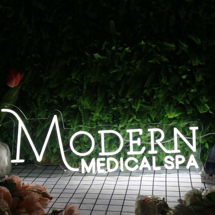 Modern Medical SPA White Neon Sign for Wellness and Spa Spaces
