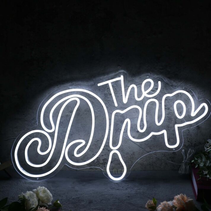 The Drip White Custom Neon Sign for Fun and Stylish Spaces