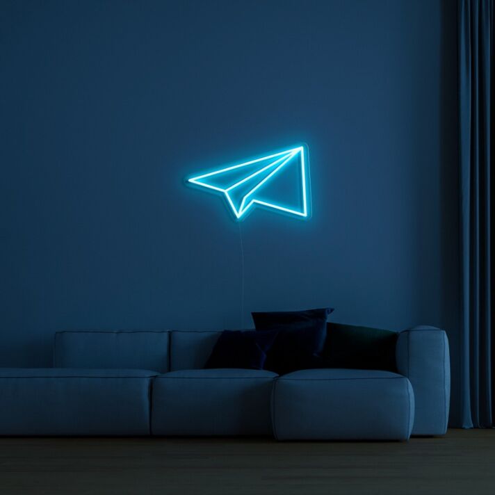 Paper Plane Neon Sign for Fun and Whimsical Decor