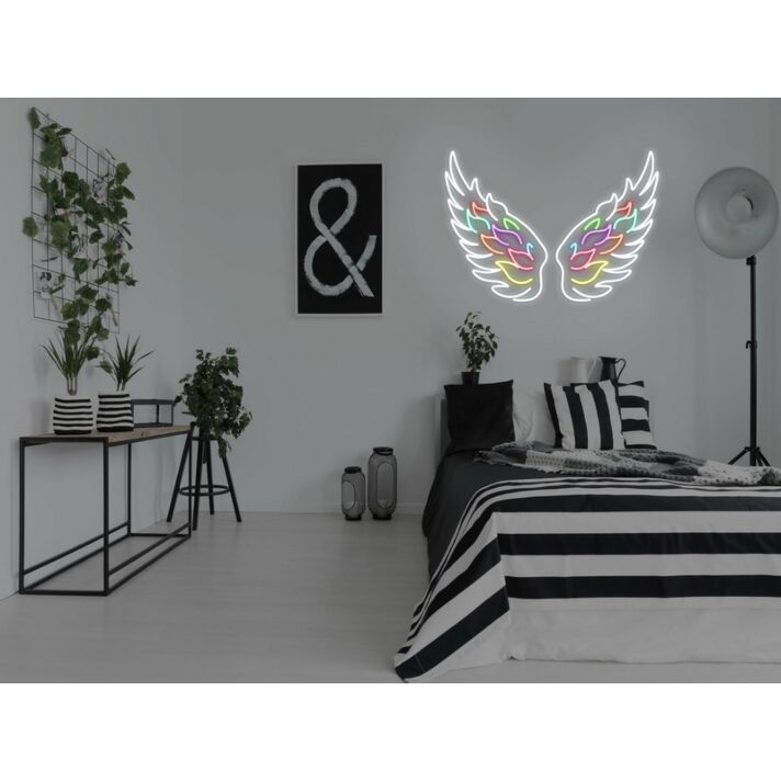 Angel Wings Neon Sign for Spiritual and Peaceful Ambiances