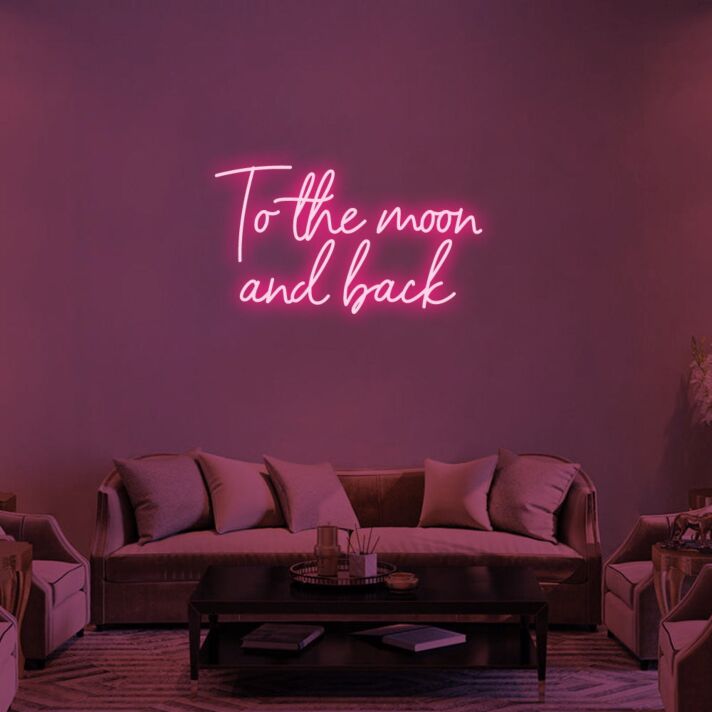To The Moon And Back Neon Sign for Romantic and Inspirational Spaces