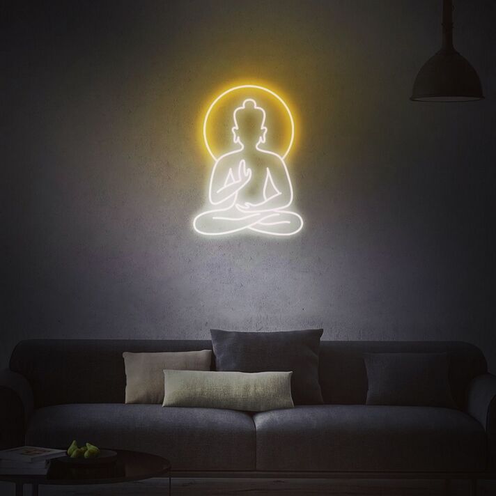 Buddha Neon Sign for Spiritual and Peaceful Spaces