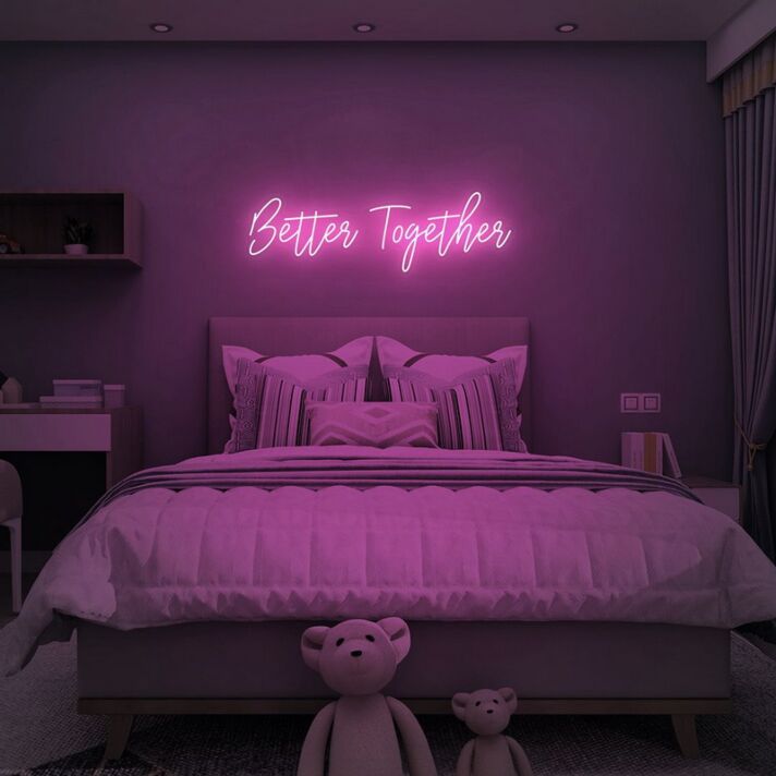 Better Together Neon Sign for Romantic and Positive Spaces