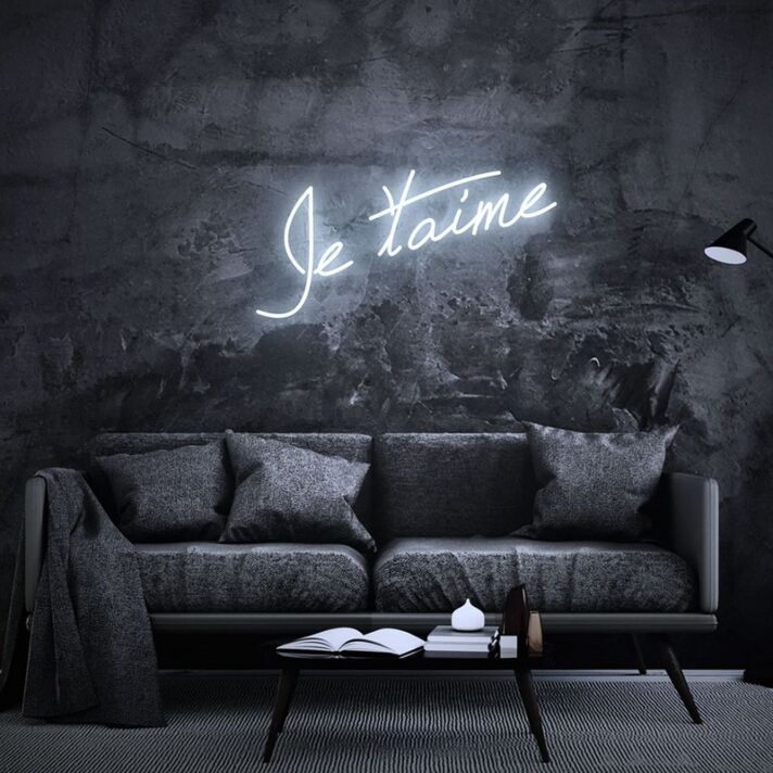 Je T'aime French Neon Sign for Romantic and Elegant Spaces