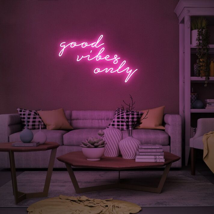 Good Vibes Only Neon Sign for Positive and Fun Spaces