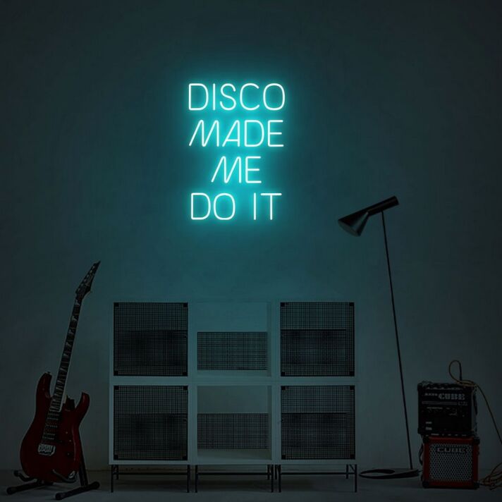 Disco Made Me Do It Neon Sign for Fun and Energetic Spaces