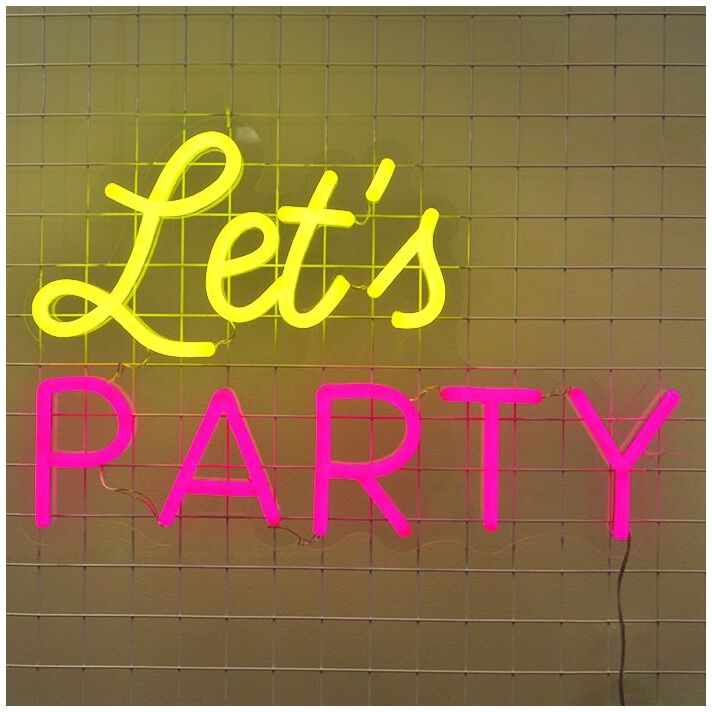 Lets Party Neon Sign for lively and fun party environments