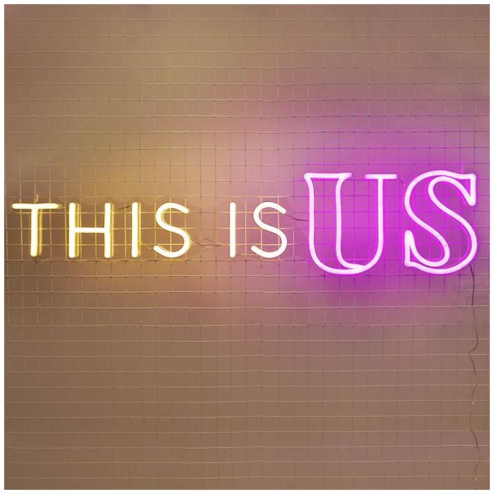 This Is Us Neon Sign for family-centered living rooms